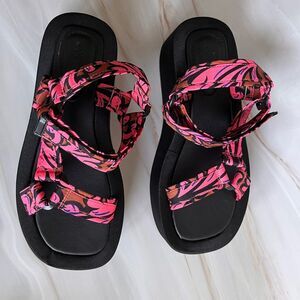 ASOS Pink and Black Sandals